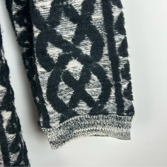 Moth Anthropologie Sweater Dress Black Gray Knit Pattern 3/4 Sleeve - Picture 5 of 12